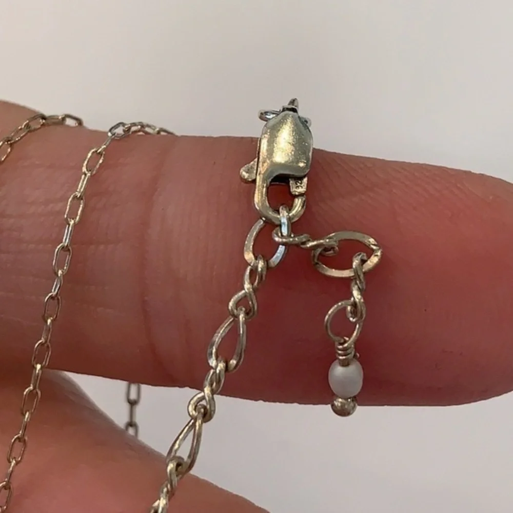 Sterling silver natural pearls art glass pendant